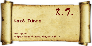 Kazó Tünde névjegykártya